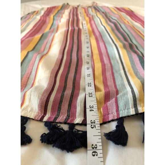 THML Women's Multicolor Striped Halter Dress M Tassels Party Summer Bohemian - Picture 9 of 9
